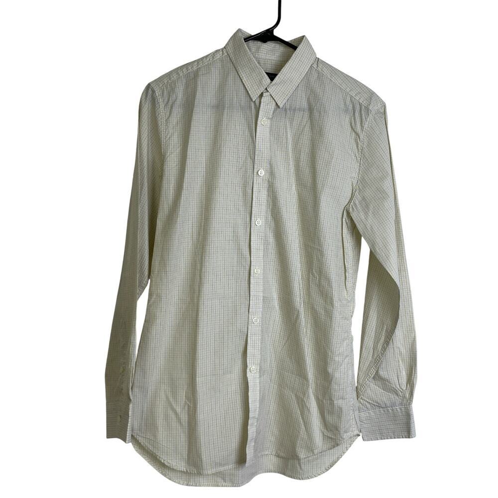 Paul Smith Shirt Mens Small Yellow Plaid Long Sleeve Button Up Slim Fit Cotton